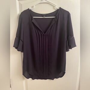 Ann Taylor Blouse, Color: Navy Blue. Women’s Size Small.